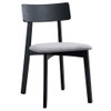 Real - Side Chair Set of 2) - Gray Linen & Black