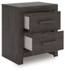Prendonea - Two Drawer Night Stand - Charcoal