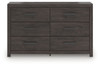 Prendonea - Six Drawer Dresser - Charcoal