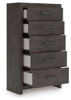 Prendonea - Five Drawer Chest - Charcoal
