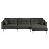 Duzzy - Sectional Sofa - Dark Gray Fabric