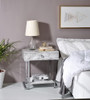 Wither - Accent Table - White Printed Faux Marble & Chrome