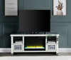 Noralie - 26" TV Stand With Fireplace - Mirrored & Faux Diamonds
