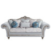 Pelumi - Sofa With 8 Pillows - Light Gray Linen & Platinum