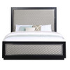 Nicola - Queen Bed - Silver Synthetic Leather & Black