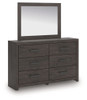 Prendonea - Dresser and Mirror - Charcoal