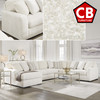 ARAMORE Neutral Poodle-Feel 152" x 106" Sectional with Chaise