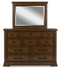Taffenbrook - Dresser And Mirror - Medium Brown