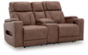 Clean-Slate - Caramel - Power Reclining Loveseat With Console / Adj Headrest