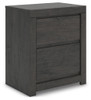 Fraluna - Two Drawer Night Stand - Charcoal