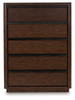 Dilenno - Five Drawer Chest - Dark Brown