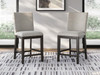Neymorton - Upholstered Barstool (Set of 2) - Dark Grayish Brown