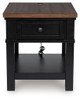 Wildenauer - Rectangular End Table - Brown / Black