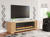 Camdill - 80" TV Stand With Electric Fireplace - Light Brown