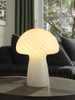 Kanaby - Mushroom Shaped Glass Bedside Table Lamp - White