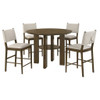Ottowa - 5 Piece Round Counter Height Dining Room Set - Brown