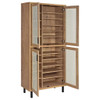 Teller - 4-Door Tall Shoe Storage Cabinet - Natural Oak