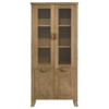 Adina - Tall Display Cabinet - Distressed Light Brown