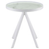 Briggs - Round Marble Printed Glass Top End Side Table