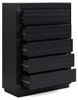Londer - Five Drawer Chest - Black