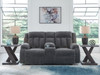 Observation - Double Reclining Power Loveseat With Console - Steel