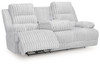 Rhines Falls - Alloy - Reclining Power Sofa With Drop Down Table