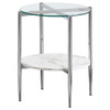 Cadee - Round Glass Top End Table - Clear And Chrome