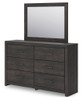 Hollivern - Dresser And Mirror - Dark Gray