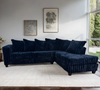 LEVITA Dark Blue Corduroy 107" x 80" Sectional