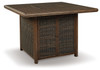 Paradise Trail - Square Bar Table w/Fire Pit - Medium Brown