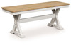 Purlaney - Large Dining Room Bench - Antique White / Natural