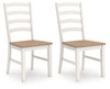 Purlaney - Dining Room Side Chair (Set of 2) - Antique White / Natural