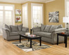 EDELINE Stone Gray 67" Wide Plush Loveseat