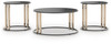 Hannerly - Occasional Table Set (Set of 3) - Black / Gold Finish