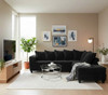 LEVITA Black Corduroy 107" x 80" Sectional