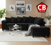 LEVITA Black Corduroy 107" x 80" Sectional