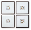 Dallbourne - Wall Art Set (Set of 4) - White / Gold Finish