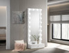 Luxo - Tall Lighted Drawer Vanity Mirror - White