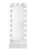 Luxo - Tall Lighted Drawer Vanity Mirror - White