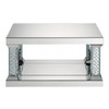 Nysa - 36" Coffee Table - Mirrored & Faux Crystals