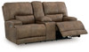 Beckley Place - Power Reclining Loveseat With Console / Adjustable Headrest - Earth
