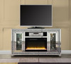 Noralie - 35" TV Stand With Fireplace & LED - Mirrored & Faux Diamonds