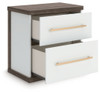 Kendanport - Two Drawer Night Stand - Brown / White