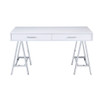 Coleen - Writing Desk Same Ac00901) - White High Gloss & Chrome