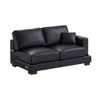 Geralyn - Sectional Sofa With 2 Pillows - Black Leather