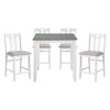 Lowell - 5 Piece Counter Height Set - White / Gray