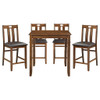 Weston - 5 Piece Pack Counter Height Set - Brown