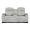 Ronan - Double Reclining Loveseat With Center Console, Wireless Speakers, Storage Arms, Cup Holders And Led - Gray
