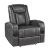 Turbo - Power Reclining Chair With Wireless Charger - Gray