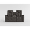 Tabor - Power Double Reclining Loveseat With Center Console, Power Headrests, Storage Arms And Cup Holders - Brownish Gray